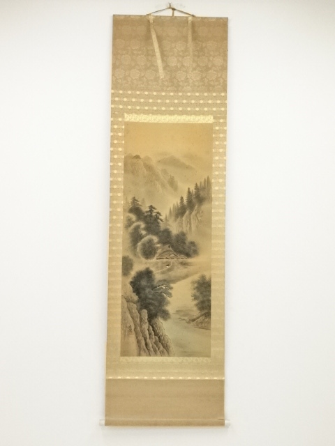 JAPANESE HANGING SCROLL / HAND PAINTED / LANDSCAPE